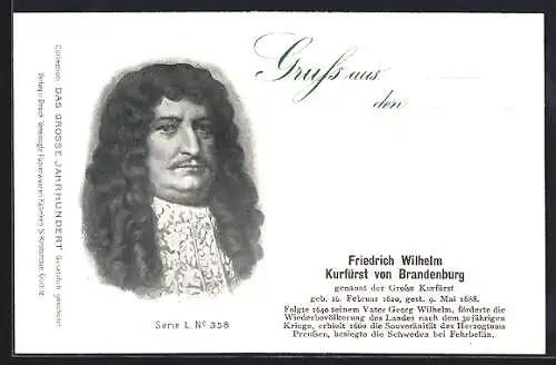 AK Friedrich Wilhelm, Kurfürst von Brandenburg