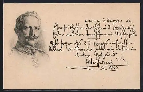 AK Kaiser Wilhelm II. mit Pour-le-Mérite