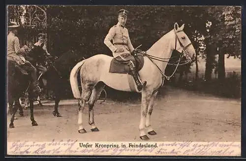 AK Kronprinz Wilhelm von Preussen zu Pferd im Feindesland