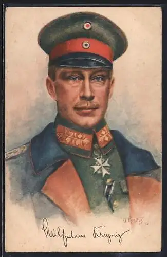 AK Kronprinz Wilhelm von Preussen in Uniform samt Orden