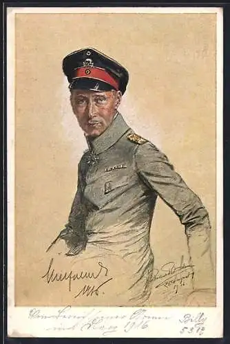 AK Kronprinz Wilhelm von Preussen in Uniform mit Schirmmütze