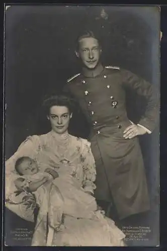 AK Kronprinz Wilhelm in Uniform im Kreise seiner Familie