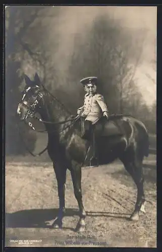 AK Prinz Wilhelm von Preussen in Uniform, Der erste Ritt