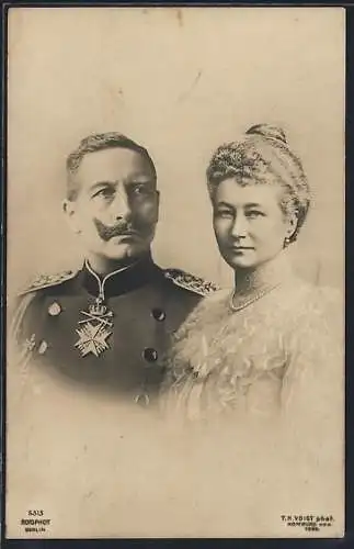 AK Kaiserin Auguste Victoria Königin von Preussen und Kaiser Wilhem II.