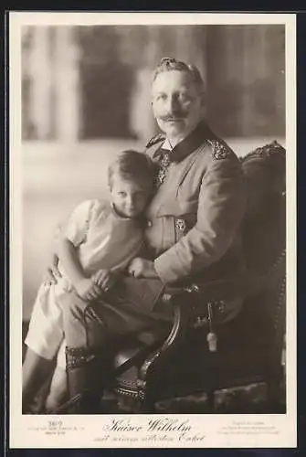 AK Kaiser Wilhelm II. mit seinem ältesten Enkel im Portrait