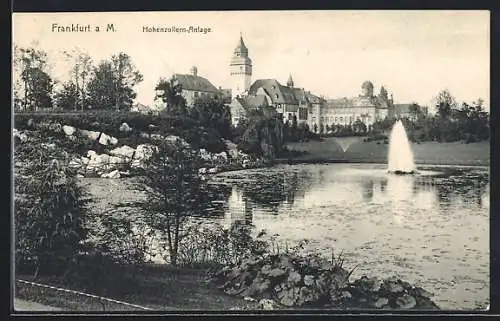 AK Frankfurt-Westend, Blick über die Hohenzollern-Anlage