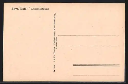 AK Arberschutzhaus mit Wanderern