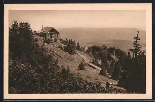 AK Arberschutzhaus, Berghütte mit Panorama