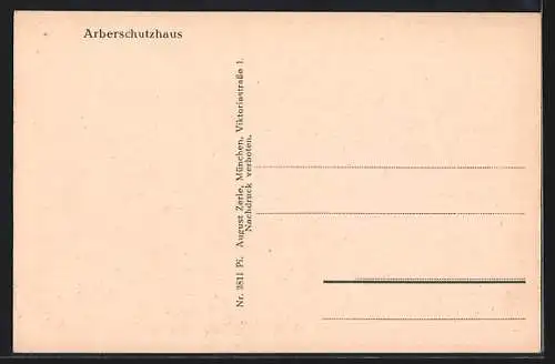 AK Arberschutzhaus, Berghütte mit Panorama