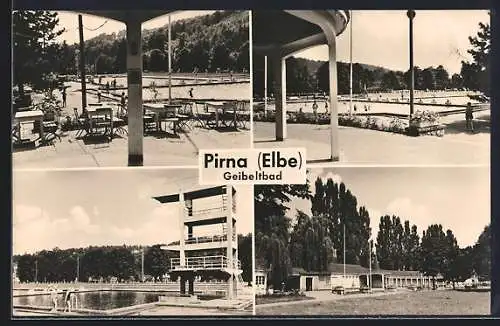 AK Pirna /Elbe, Freibad Geibeltbad