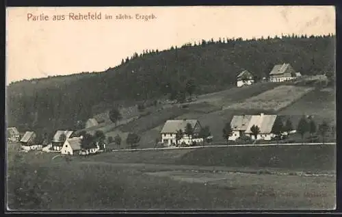 AK Rehefeld im sächs. Erzgebirge, Ortsansicht vom Feld aus