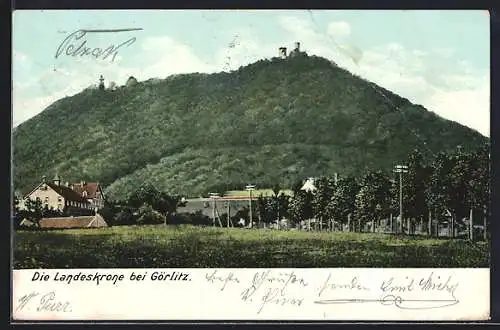 AK Görlitz, Blick auf die Landeskrone