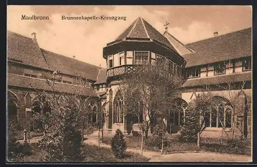 AK Maulbronn, Garten im Brunnenkapelle-Kreuzgang