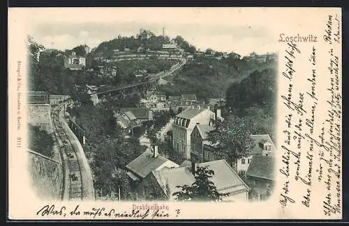 AK Dresden-Loschwitz, Ansicht der Drahtseilbahn