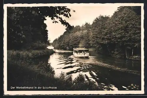 AK Werbellinsee /Schorfheide, Freizeitboot auf dem Fluss