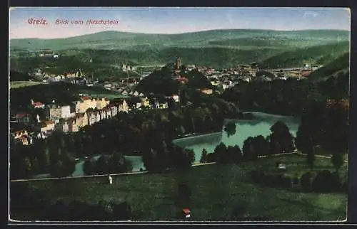 AK Greiz, Blick vom Hirschstein