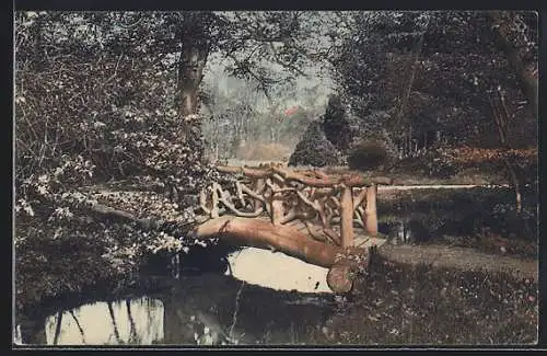 AK Donaueschingen, Brücke im fürstl. Park