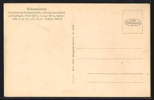 AK Müngsten /Bergisch-Land, Müngstener Brücke mit Zug