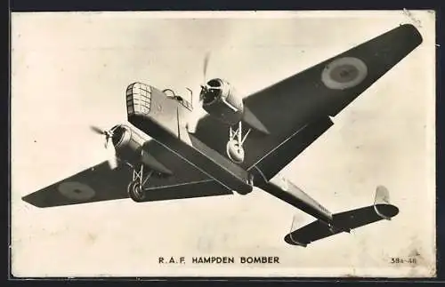 AK R.A.F. Hampden Bomber im Flug