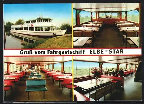 AK Fahrgastschiff MS Elbe-Star mit Innenansichten