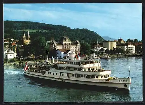 AK Salondampfer Austria auf dem Bodensee bei Bregenz