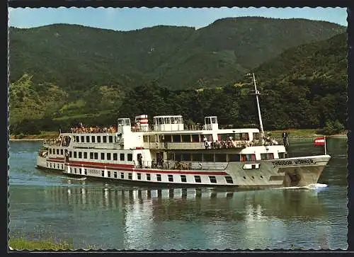 AK Salondampfer MFS Theodor Körner auf der Donau, DDSG