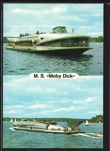 AK Berlin, Binnenschiff MS Moby Dick in Fahrt auf dem Tegeler See