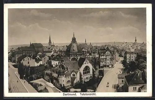 AK Dortmund, Ortsansicht mit der Synagoge