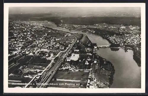 AK Rheinfelden-Baden /Rheinfelden-Schweiz, Ortsansicht vom Flugzeug aus