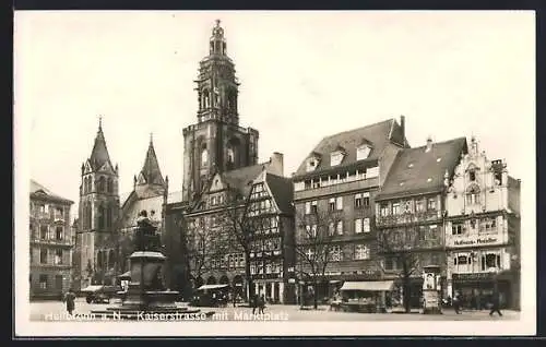 AK Heilbronn a. N., Kaiserstrasse mit Marktplatz