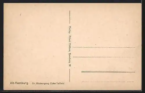 AK Hamburg, Strassenpartie Gr. Bäckergang Ecke Teilfeld, Brauhaus Teutonia