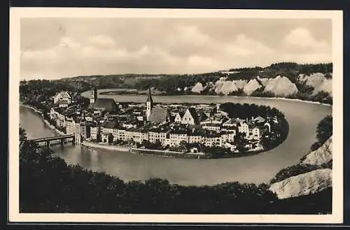 AK Wasserburg / Inn, Ortsansicht aus der Vogelschau