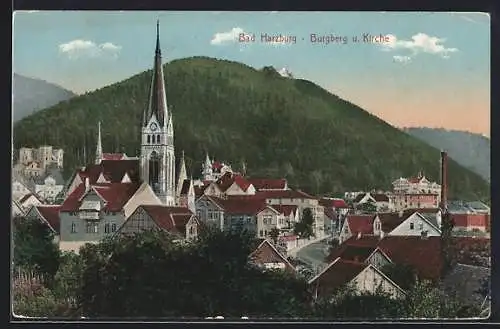 AK Bad Harzburg, Burgberg und Kirche