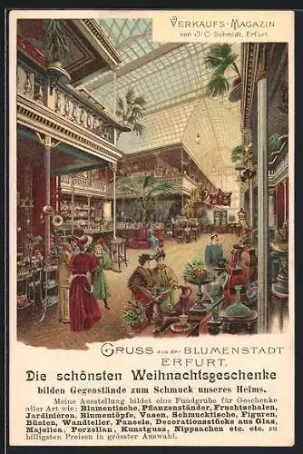 Lithographie Erfurt, Warenhaus & Verkaufsmagazin J. C. Schmidt