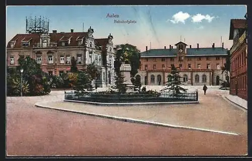 AK Aalen, Blick über den Bahnhofplatz