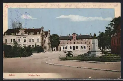 AK Aalen, Schubartplatz mit Bahnhof