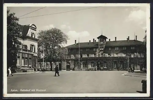 AK Aalen, Bahnhof mit Postamt