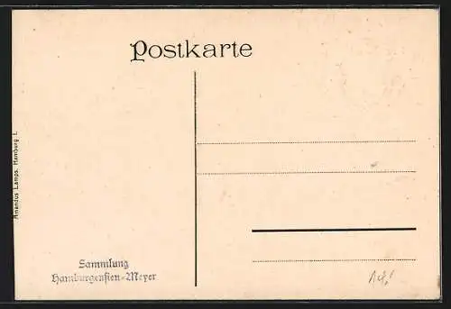 Künstler-AK Alt-Hamburg, Das Dammtor um 1800, Stadtwappen