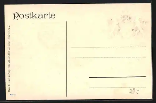 Passepartout-Lithographie Hamburg, Die alte Kaserne beim alten Wandrahm, Wappen