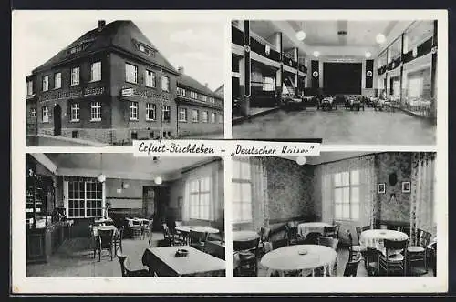 AK Erfurt-Bischleben, Gasthaus Deutscher Kaiser, Aussen- und Innenansicht