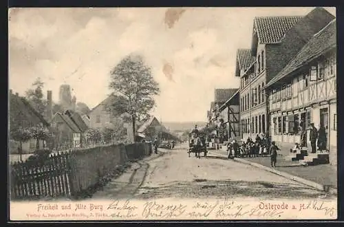 AK Osterode a. H., Freiheitstrasse und Alte Burg