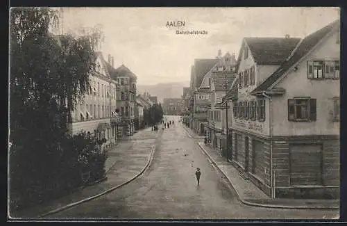 AK Aalen /Württ., Bahnhofstrasse mit Abzweig aus der Vogelschau