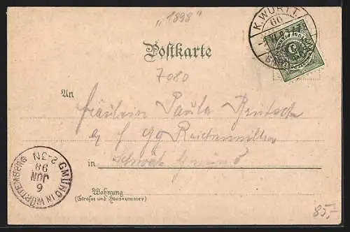 Lithographie Aalen, Strassenpartie