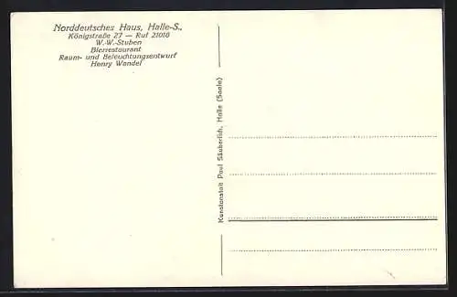 AK Halle / Saale, Gasthaus Norddeutsches Haus Königstrasse 27