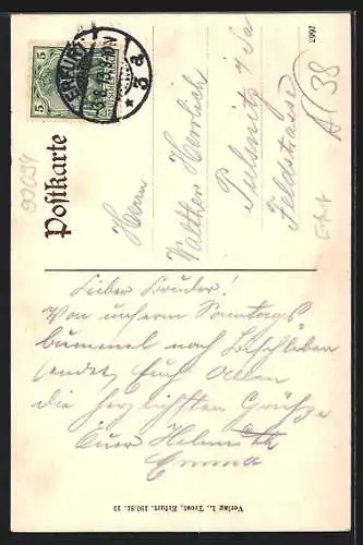 AK Bischleben, Gasthof Deutscher Kaiser, Bes. August Schramm, Aussenansicht und Sitzplätze