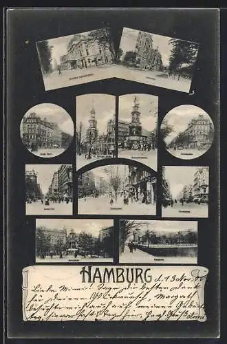 AK Hamburg-Hamm, Landwehrstrasse, Grosse Allee, Steindamm, Hansaplatz