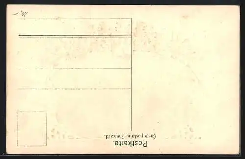 Passepartout-Lithographie Hamburg-St.Georg, Partie am Hauptbahnhof, Wappen, Reichsfahnen und Eichenzweige