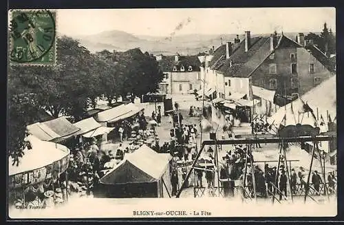 AK Bligny-sur-Ouche, La fête, Volksfest, Karussel