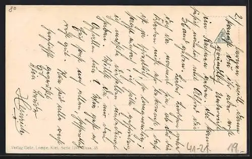 AK Kriegsschiff S.M.S. Stuttgart, Reichskriegsfahne und Wappen