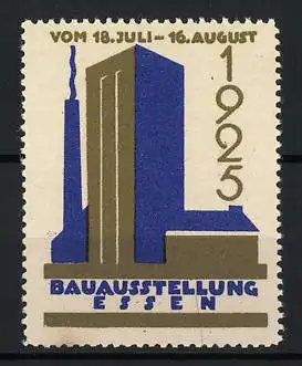 Reklamemarke Essen, Bauausstellung 1925, Messelogo Haus